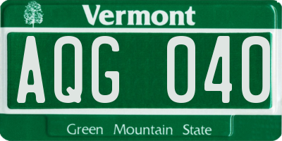 VT license plate AQG040