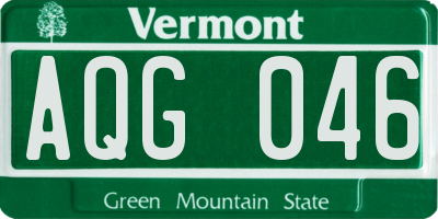 VT license plate AQG046