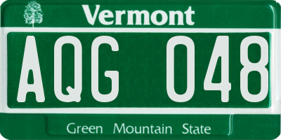 VT license plate AQG048