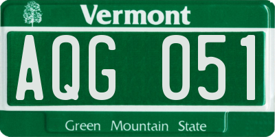 VT license plate AQG051