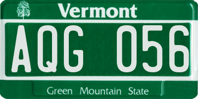 VT license plate AQG056