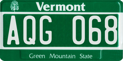 VT license plate AQG068