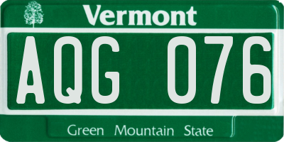 VT license plate AQG076