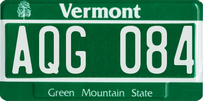 VT license plate AQG084