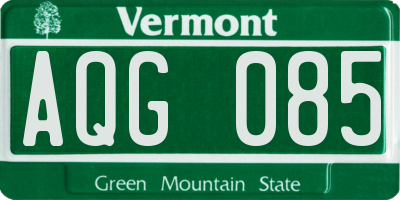 VT license plate AQG085