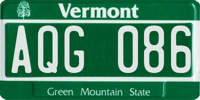 VT license plate AQG086