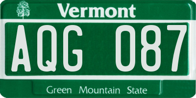 VT license plate AQG087