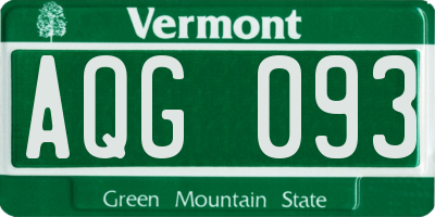 VT license plate AQG093