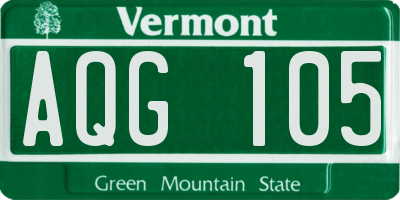 VT license plate AQG105