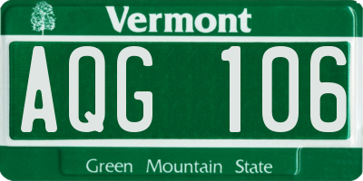 VT license plate AQG106