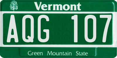 VT license plate AQG107