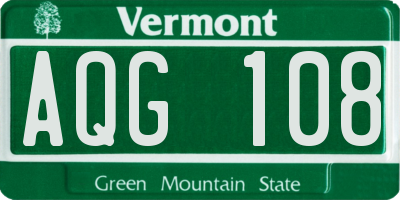 VT license plate AQG108