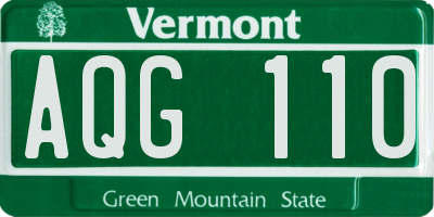 VT license plate AQG110