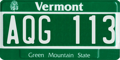 VT license plate AQG113