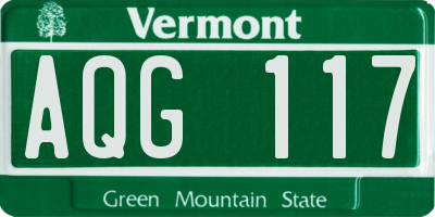 VT license plate AQG117