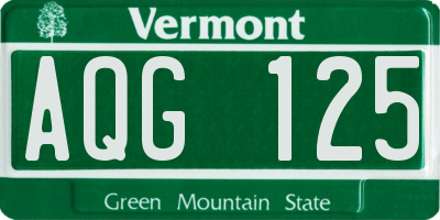 VT license plate AQG125