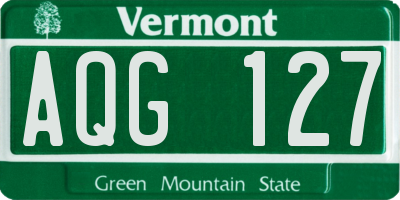 VT license plate AQG127