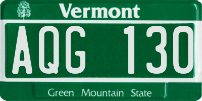 VT license plate AQG130