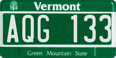 VT license plate AQG133
