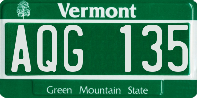 VT license plate AQG135