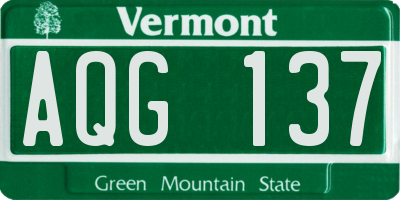 VT license plate AQG137