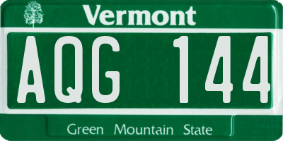 VT license plate AQG144