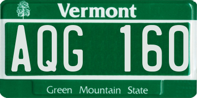 VT license plate AQG160