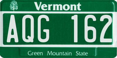 VT license plate AQG162