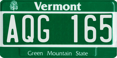 VT license plate AQG165