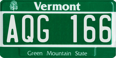 VT license plate AQG166
