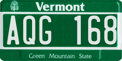 VT license plate AQG168