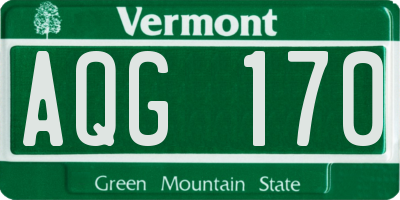 VT license plate AQG170