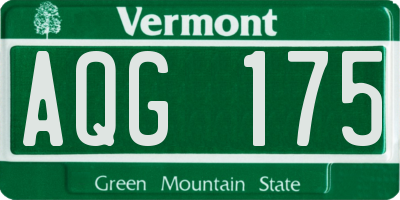 VT license plate AQG175