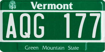 VT license plate AQG177