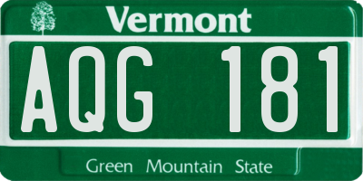 VT license plate AQG181
