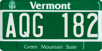 VT license plate AQG182