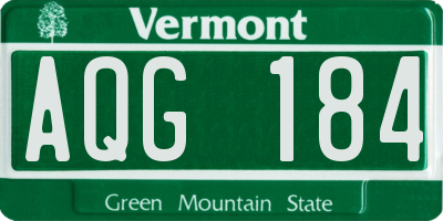 VT license plate AQG184