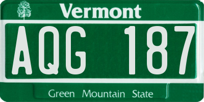 VT license plate AQG187