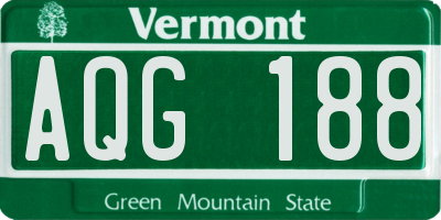 VT license plate AQG188