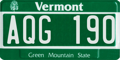VT license plate AQG190