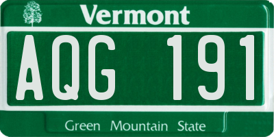 VT license plate AQG191