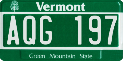 VT license plate AQG197