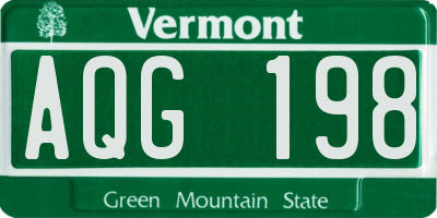VT license plate AQG198