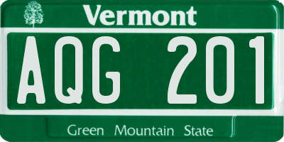 VT license plate AQG201