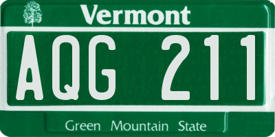 VT license plate AQG211