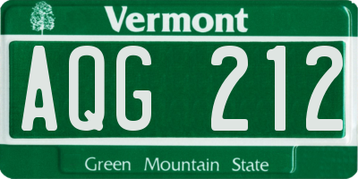 VT license plate AQG212