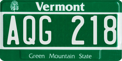 VT license plate AQG218