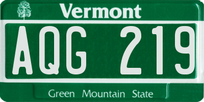 VT license plate AQG219