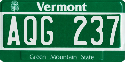 VT license plate AQG237