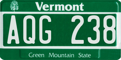 VT license plate AQG238